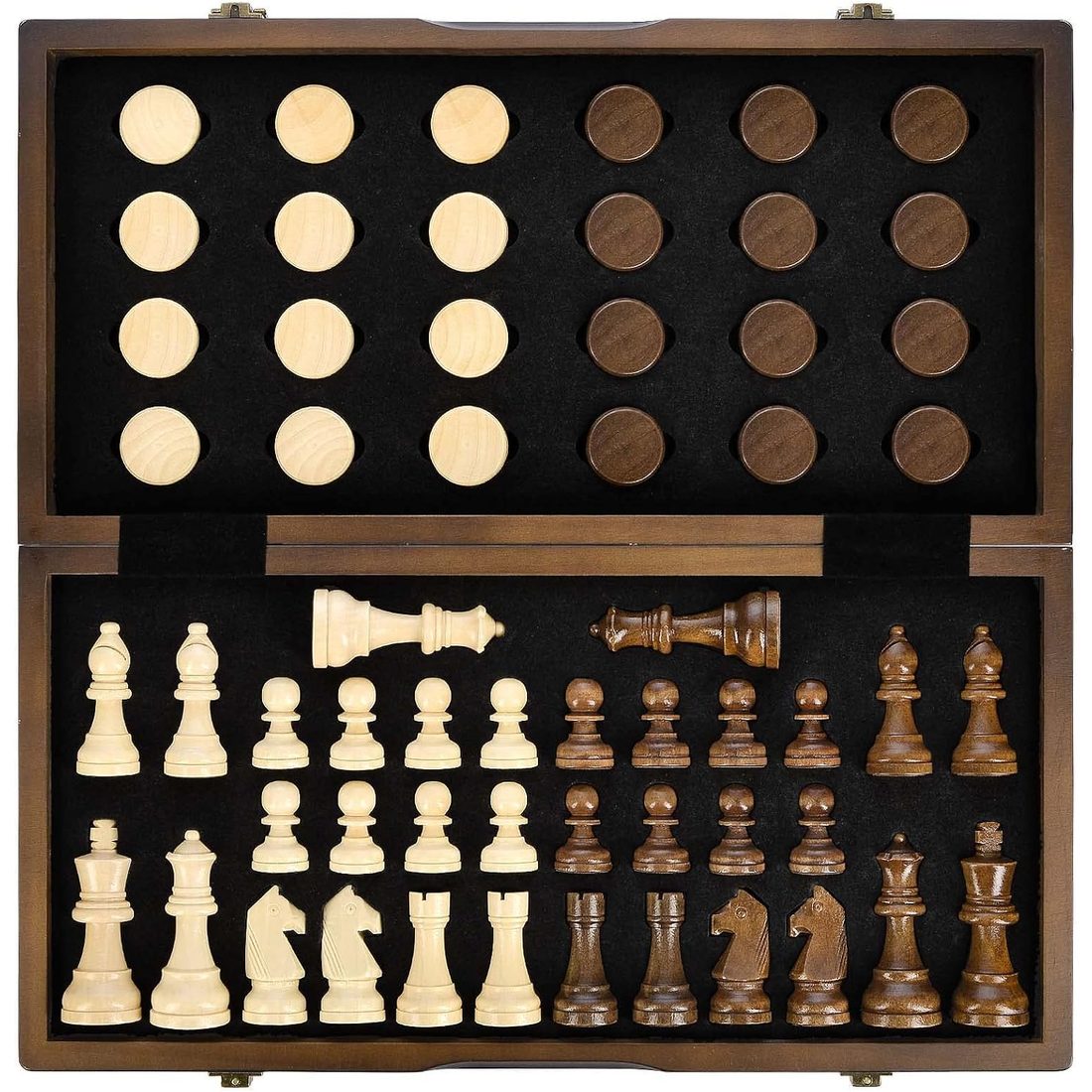 AMEROUS Chess & Checkers Sets (2 in 1)